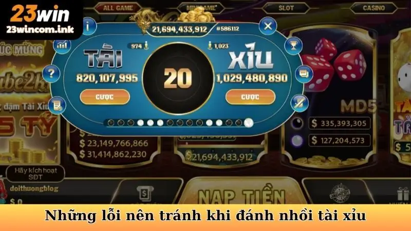 Những lỗi nên tránh khi đánh nhồi tài xỉu